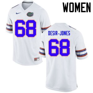 Women's Florida Gators #68 Richerd Desir-Jones NCAA Nike White Authentic Stitched College Football Jersey NNN6062DE